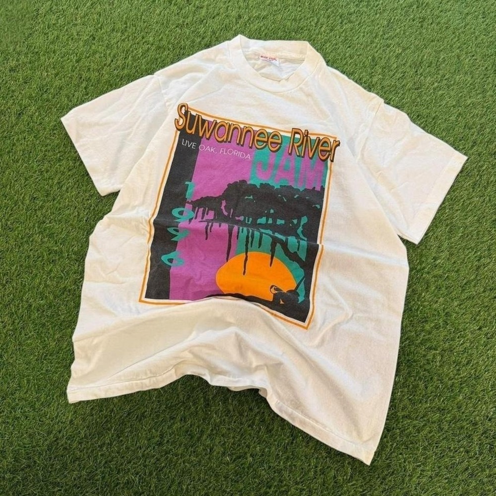 Vintage 90s Suwannee River Jam white tee Size L